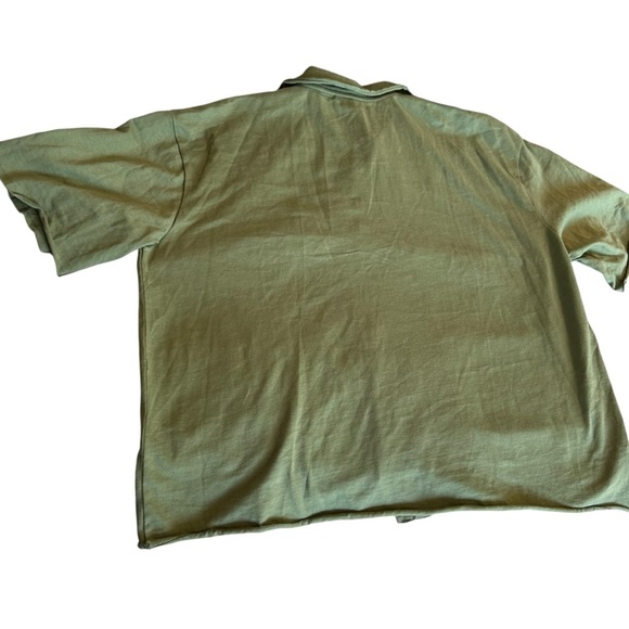 Zara Olive Button Down Casual Shirt - Picture 2 of 4